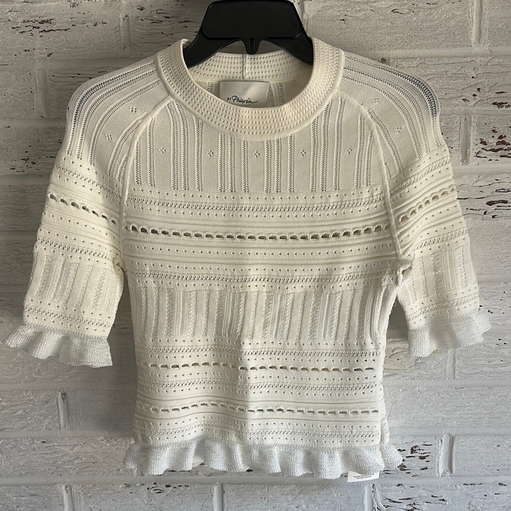 3.1 Phillip Lim White Knit Top